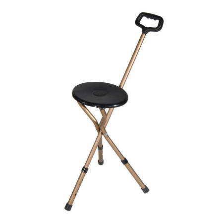 DRIVE MEDICAL Folding Lightweight Cane Seat, Adjustable Height, Bronze rtl10365-adj